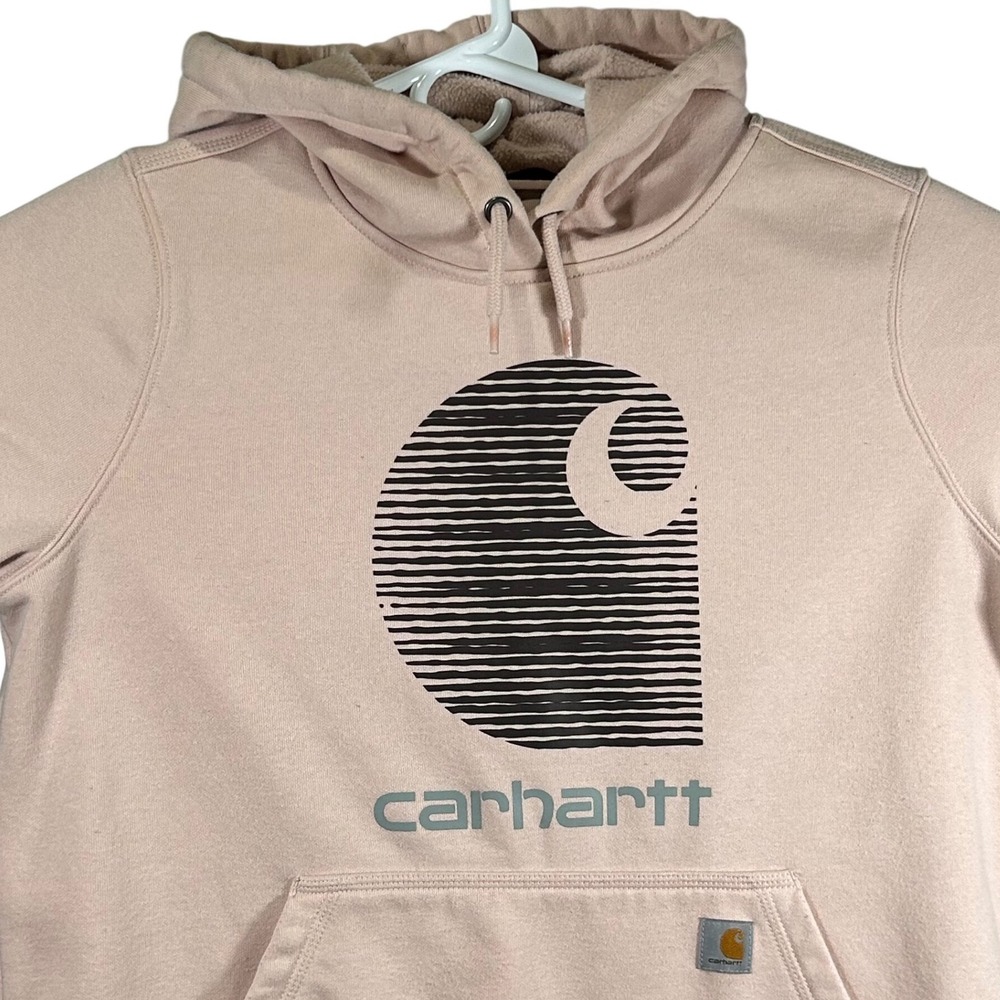Carhartt Rain Defender Relaxed Fit Graphic Hoodie Pink Woman's Size XL